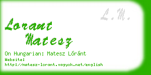 lorant matesz business card